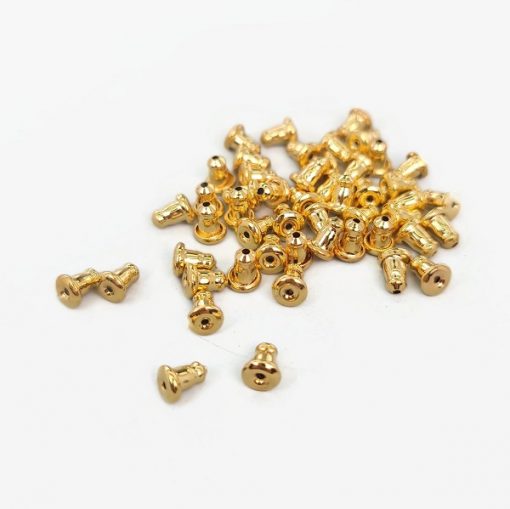 Image of 14K Gold Plated Stainless Steel Bullet Clutch Ear Nuts 50/pk
