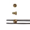 Image of top, side & bottom view of 14K Gold Plated Stainless Steel Bullet Clutch Ear Nuts