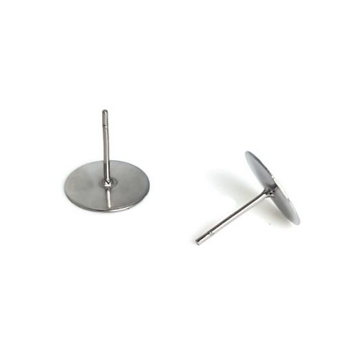Imaage of a pair of Surgical Steel Ear Studs, 12mm Flat Pad, 10mm Post