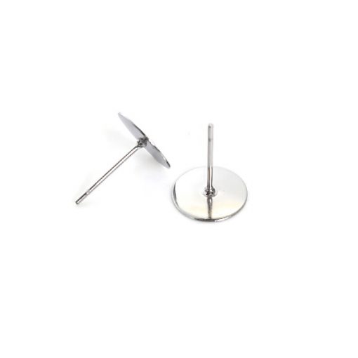Image of a pair of Surgical Steel Ear Studs,10mm Flat Pad, 12mm Post, 50 pieces